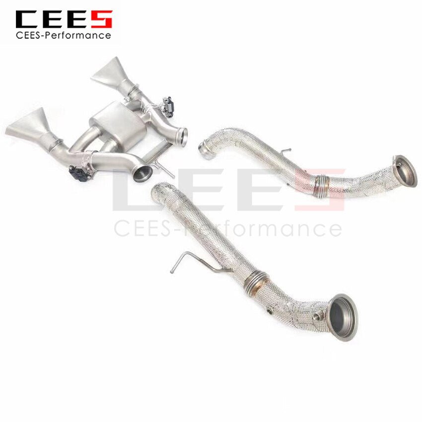 CEES Exhaust System For Mclaren 650S Stainless Steel Valve Muffler Catback Escape Tubo Escape Coche Terminale Scarico Auto