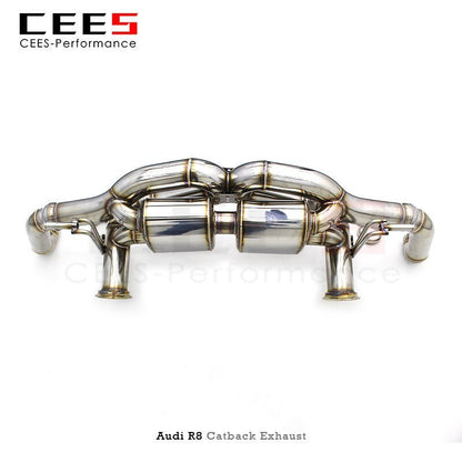 CEES Catback Exhaust for Audi R8 4.2/5.2 2010-2023 Stainless Steel 304 Escape Exhaust Pipe Tuning Performance Exhaust Mufflers