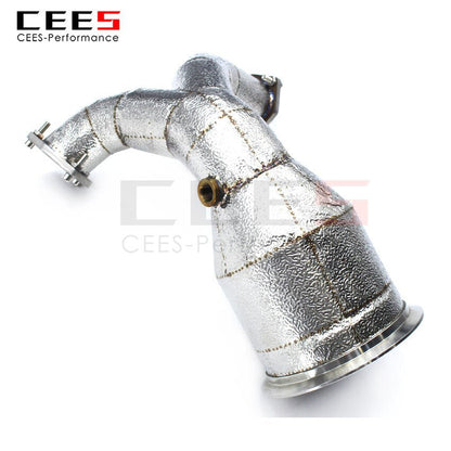 CEES Exhaust System For Audi S4 S5 3.0T Headers With/Without Catalyst Test Pipe Converter High Flow Catted Exhaust Downpipe