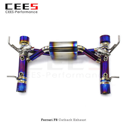 CEES Performance Catback Exhaust for Ferrari F8 Spider 3.9 2019- Tuning Valve Titanium Alloy Pipe Refit Exhaust System