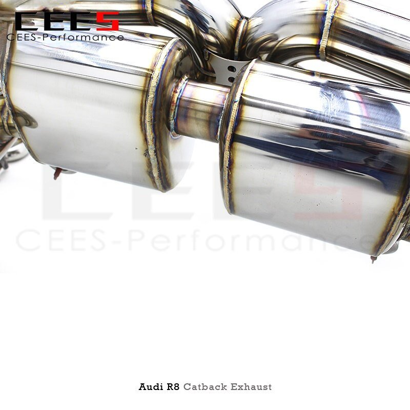 CEES Catback Exhaust for Audi R8 4.2/5.2 2010-2023 Stainless Steel 304 Escape Exhaust Pipe Tuning Performance Exhaust Mufflers