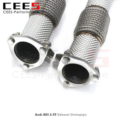 CEES Exhaust System For Audi RS3 2.5T Upgrade High Flow Catted Downpipe Refit Sport Catalytic Converters Cat Pipe Headers