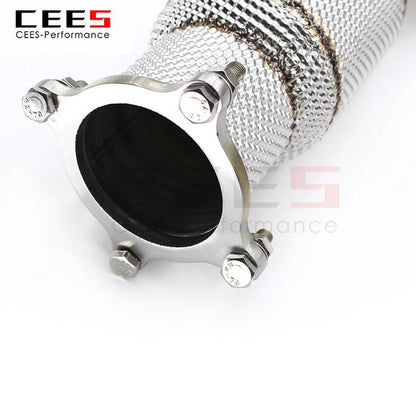 CEES Exhaust System For Audi A4L 2.0T Headers With Catalyst Test Pipe Converter High Flow Catted Exhaust Downpipe