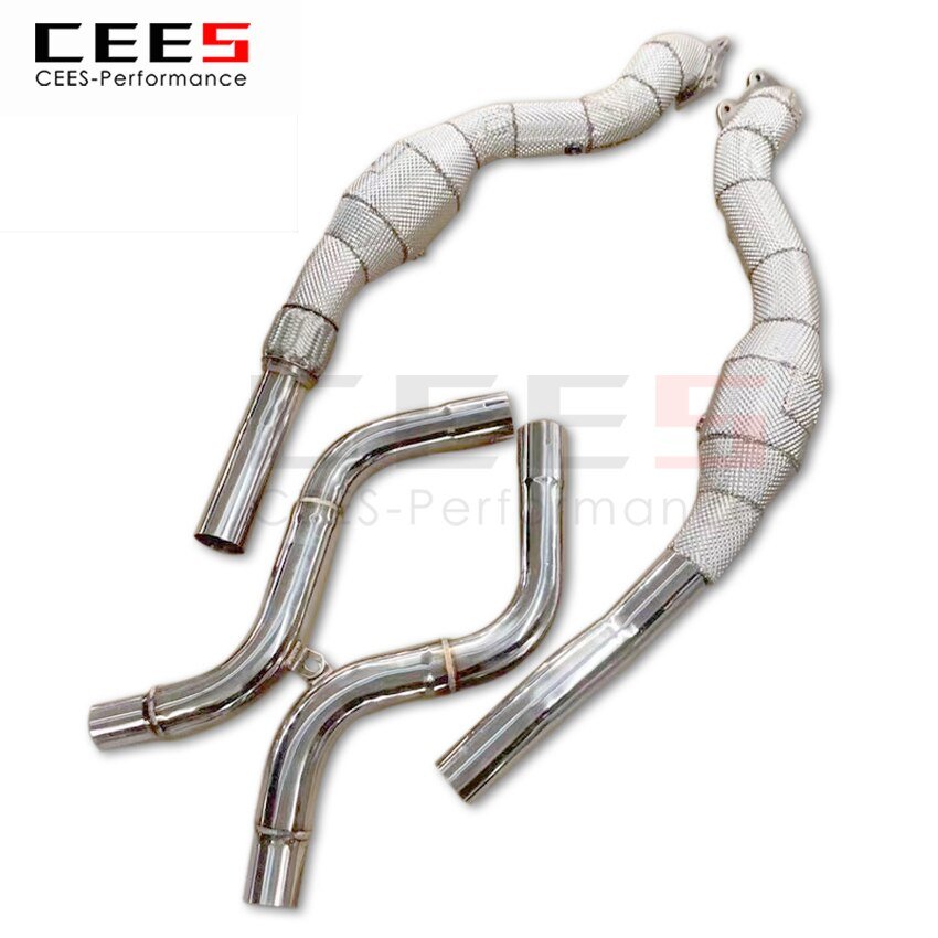 CEES Exhaust System For Dodge Challenger Headers With Catalyst Test Pipe Converter High Flow Catted Exhaust Downpipe Car Parts