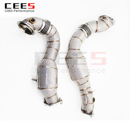 CEES Exhaust System For BMW 1M N54 Header With/Without Catalyst Test Pipe Converter High Flow Catted Exhaust Downpipe