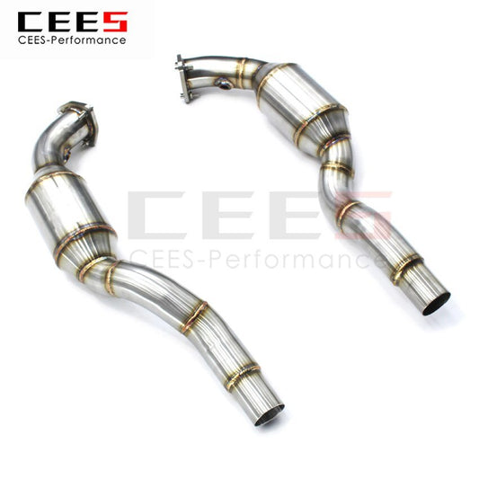 CEES Exhaust System For PORSCHE 911 (997.1 997.2) Headers With Catalyst Test Pipe Converter High Flow Catted Exhaust Downpipe