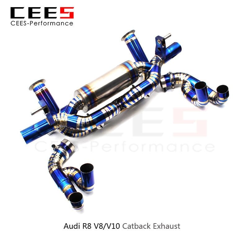 CEES Catback for AUDI R8 V8/V10 2010-2015 Tuning Racing Performance Titanium Valve Mufflers Car Exhaust Assembly System Pipe