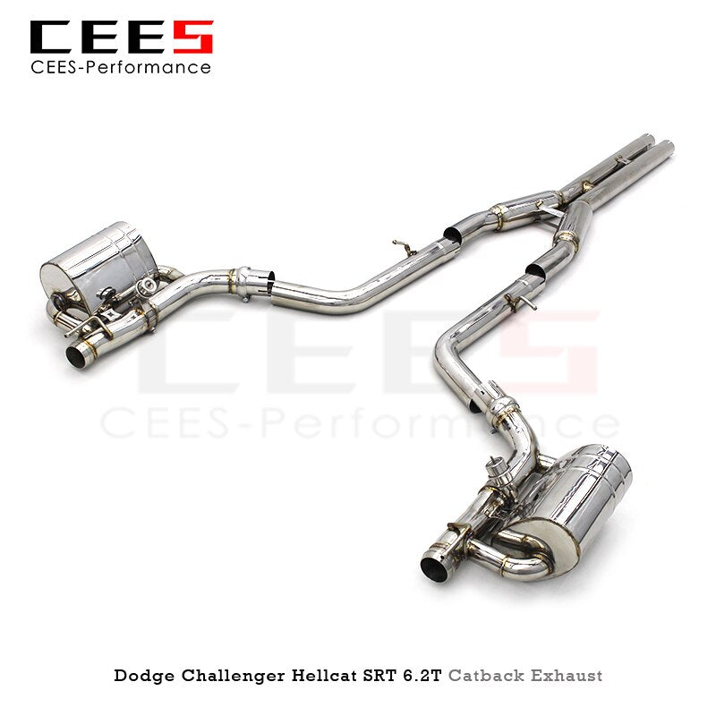 CEES Tuning Catback Exhaust for Dodge Challenger Hellcat SRT 6.2T 6.4L 2016-2022 Performance Valve Muffler Exhaust Pipe System