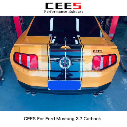 CEES For Ford Mustang 3.7 Tuning Performance Titanium Valve Catback Exhaust System VS Stainless Steel Valve Mufflers