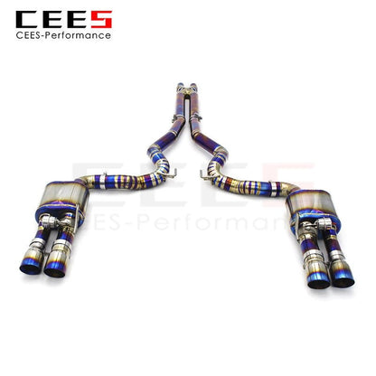 CEES Exhaust System for Ford Mustang 5.0L 2011-2023 Titanium Exhaust Pipe Muffler High Performance Tuning Valve Catback Exhaust