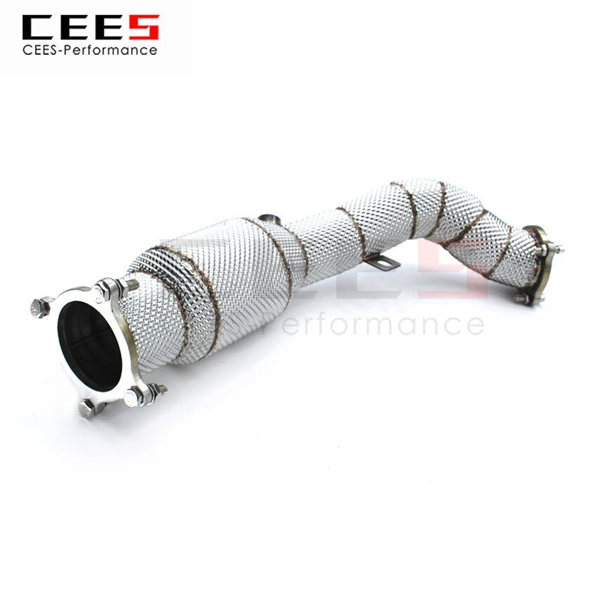 CEES Exhaust System For Audi A4L 2.0T Headers With Catalyst Test Pipe Converter High Flow Catted Exhaust Downpipe