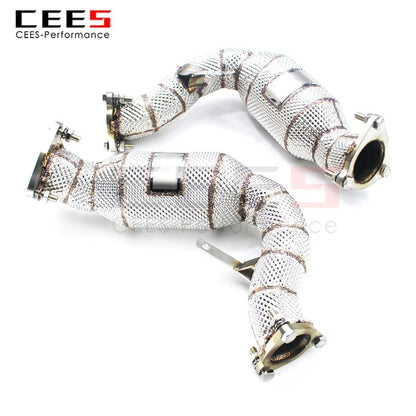 CEES Exhaust System For Audi S4 S5 B8 3.0T Headers With/Without Catalyst Test Pipe Converter High Flow Catted Exhaust Downpipe