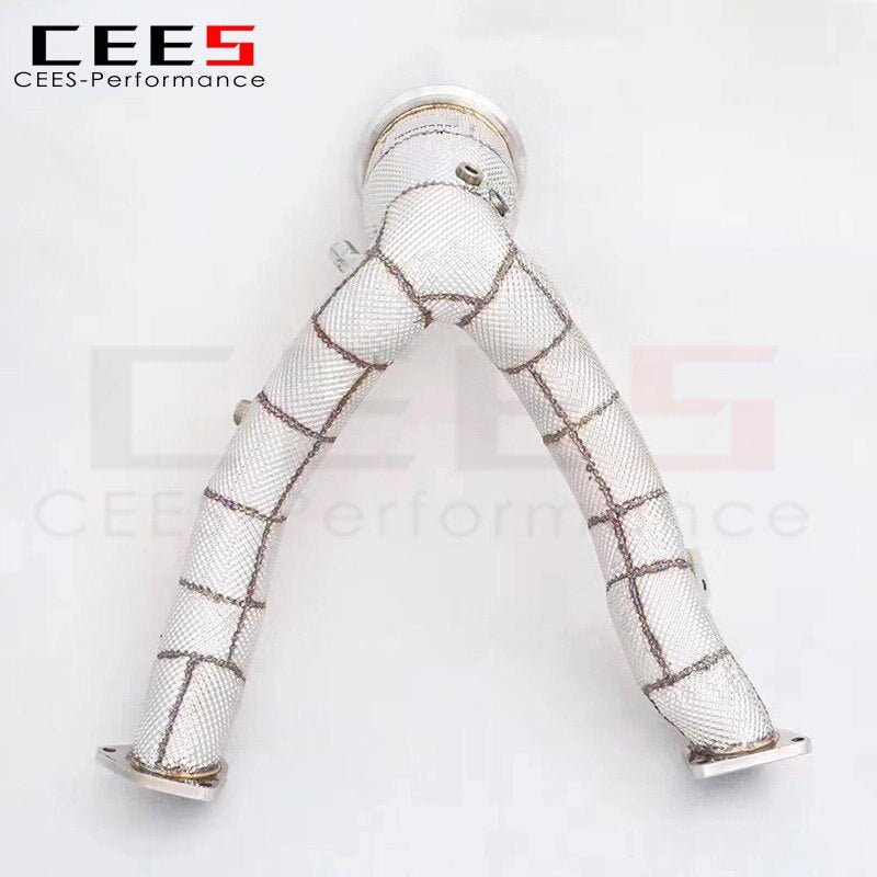 CEES Exhaust Downpipe for Porsche Macan S/Turbo 3.0T/2.9T 2018-2023 Stainless Steel Catless Car Catalytic Converter System