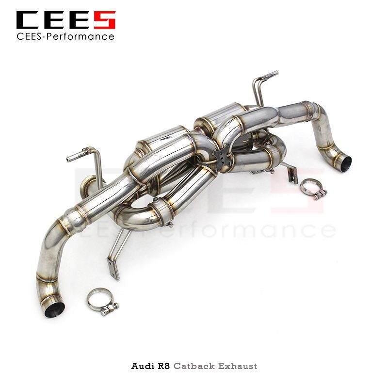 CEES Catback Exhaust for Audi R8 4.2/5.2 2010-2023 Stainless Steel 304 Escape Exhaust Pipe Tuning Performance Exhaust Mufflers