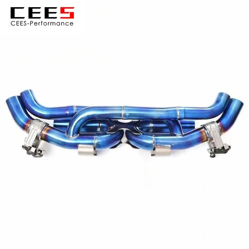 CEES Catback Exhaust for Porsche 911 992 Carrera 4S 3.0T 2019-2021 Titanium Alloy Valve Muffler Exhaust System Exhaust Downpipe