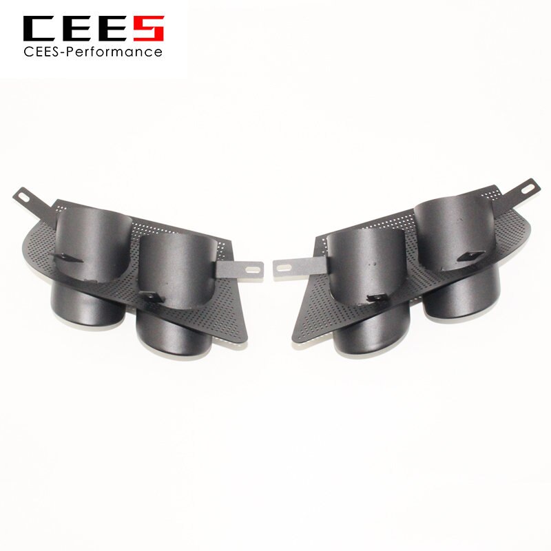 Four Outlet Nozzle Tail Throat Black  For Maserati Levante 3.0T 2016- Stainless Steel Exhaust Pipe