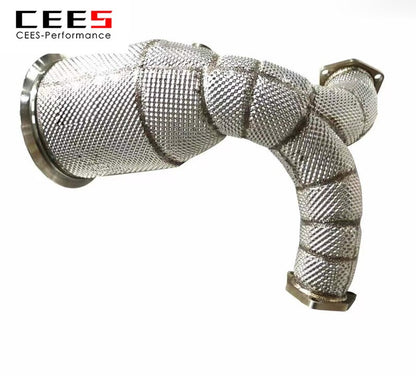 CEES Downpipe For AUDI A8 C8 3.0T 2018-2022 High flow catted downpipe Exhaust Downpipe Exhaust Pipe Performance escapamento