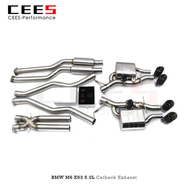 CEES Catback Exhaust for BMW M6 E63 5.0L 2006-2010 Tuning Performance Stainless Steel Exhaust System Valve Exhaust Pipe Escape