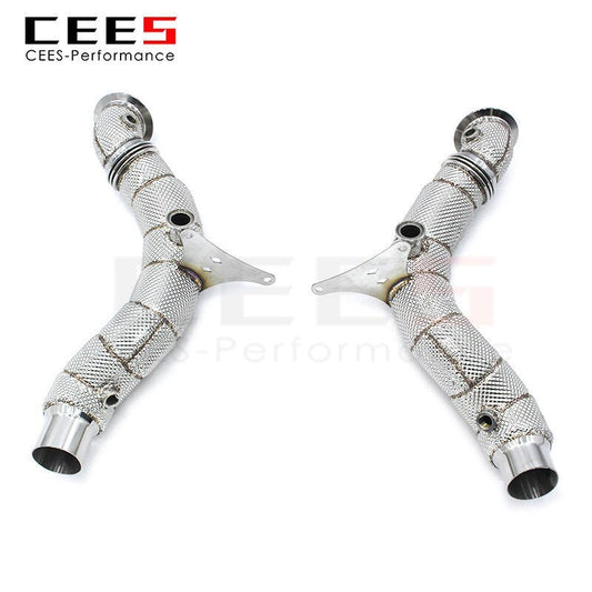 CEES Exhaust Downpipe for Ferrari F8 Spider 2019- Catless Downpipe Without Catalyst Catalytic Converter Performance Exhaust Pipe