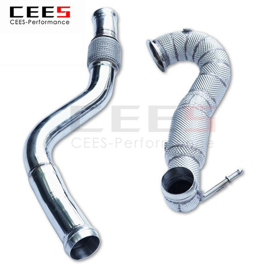 CEES Exhaust System For Mercedes-Benz A45 Headers Without Catalyst No cat Downpipe Manifold Stainless Steel Car Accessories