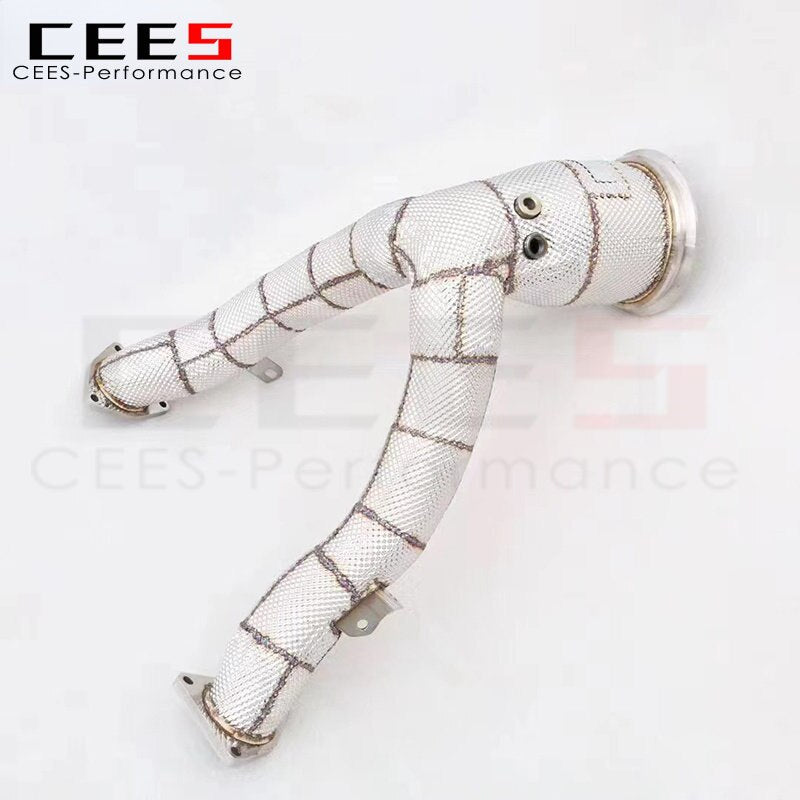 Exhaust Downpipe For Porsche Macan S/Turbo 3.0T/2.9T 2018-2023 Stainless Steel High flow catted downpipe