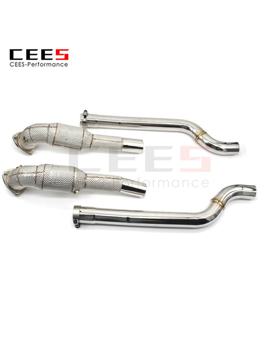 CEES For Maserati GT 4.2 Exhaust System Headers With Catalyst Test Pipe Converter High Flow Catted Downpipe