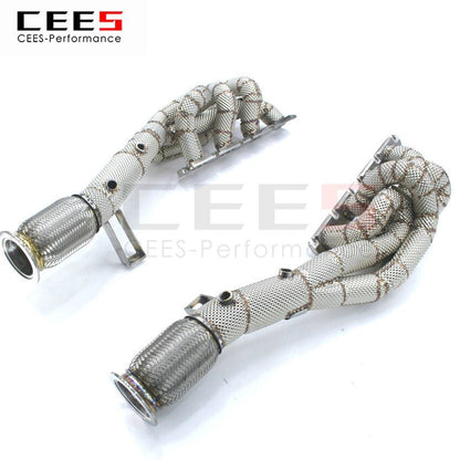 CEES Exhaust System For Audi R8 V8 4.2  Headers Stainless Steel Test Pipe No cat Downpipe Stainless Steel Car Accessories