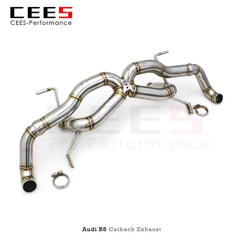 CEES Catback Exhaust for Audi R8 V8/V10 2017-2023 Super Car Racing Tuning Muffler SS304 Performance Exhaust System Parts