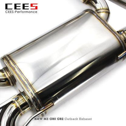 CEES Catback Exhaust for BMW M3 G80 3.0T 2020-2025 high Performance Stainless Steel Valve Muffler Exhaust System Mid Pipe Escape