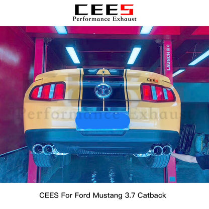 CEES For Ford Mustang 3.7 Tuning Performance Titanium Valve Catback Exhaust System VS Stainless Steel Valve Mufflers