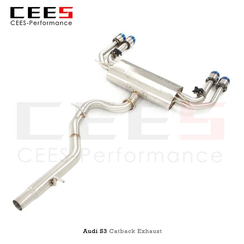 CEES Exhaust System  Performance Cat Back And Downpipe For Audi S3 Auto Accesorios Electronic Valve Mufflers Headers