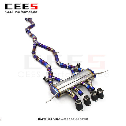 CEES Titanium Exhaust Pipe System for BMW M3 M4 G82 G80 3.0T 2020-2025 Tuning Performance Mid Pipes Valve Control MP Exhaust System