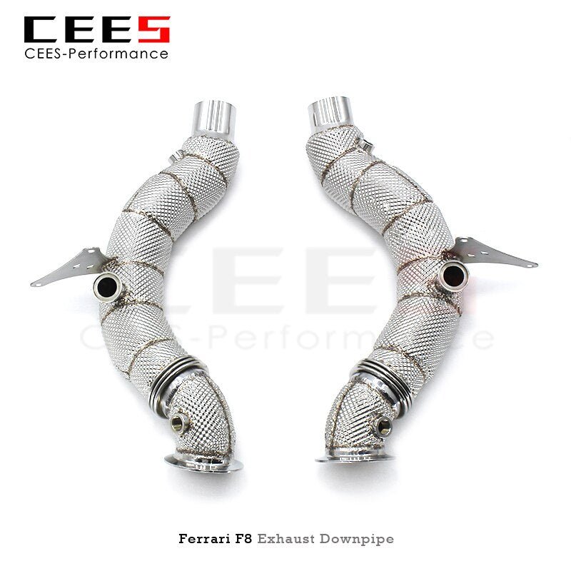 CEES Exhaust Downpipe for Ferrari F8 Spider 2019- Catless Downpipe Without Catalyst Catalytic Converter Performance Exhaust Pipe