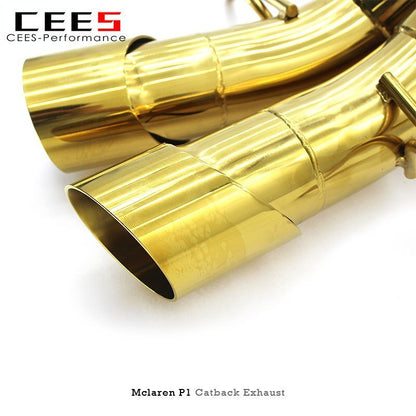 CEES Catback Exhaust for Mclaren P1 3.8 Hybrid 2013- Stainless Steel Performance Exhaust Valve Control Gold-plated ExhaustSystem