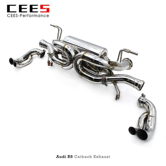 CEES Catback Exhaust for Audi R8 V10 5.2L 2021-2023 Stainless Steel  Valve Control Muffler Performance terminale scarico auto