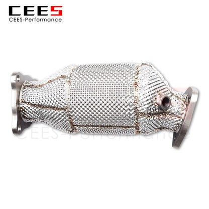 CEES Exhaust System For Audi A4 A5 Q5 B9 2.0T Headers With Catalyst Test Pipe Converter High Flow Catted Exhaust Downpipe