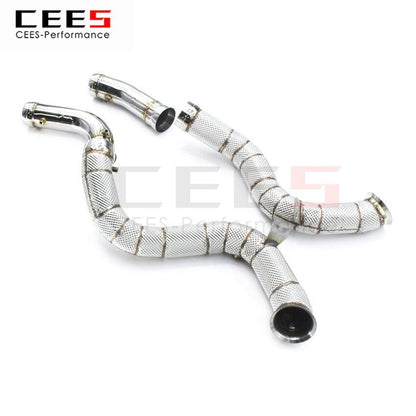 CEES Exhaust System For Mercedes Benz AMG GT GTS C190 Headers Without Catalyst No cat Downpipe Manifold Car Accessories