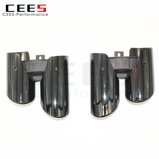 CEES Universal Tail Throat For PORSCHE Panamera 2010-2021 Stainless Steel Plating Black Four Outlet Nozzle Exhaust Pipe