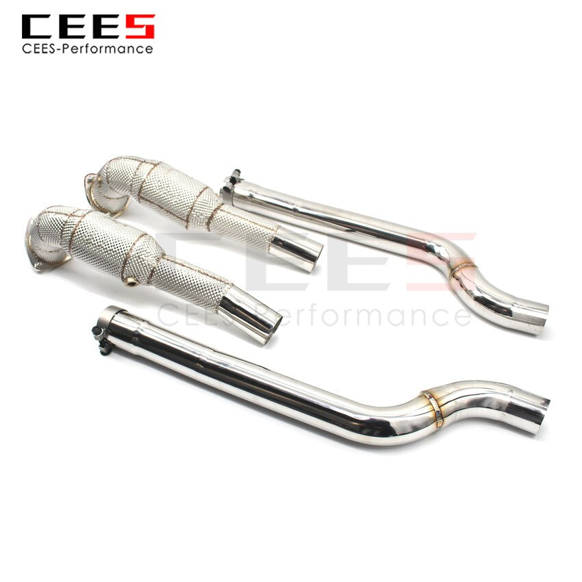 CEES For Maserati GT 4.2 Exhaust System Headers With Catalyst Test Pipe Converter High Flow Catted Downpipe