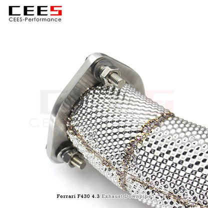 CEES Exhaust Downpipe for Ferrari F430 4.3 2005-2009 High Flow Catted Downpipe Catalytic Converters Exhaust Pipe with Catalyst