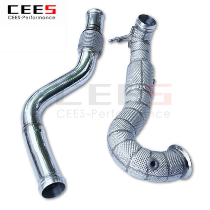 CEES Exhaust System For Mercedes-Benz A45 Headers Without Catalyst No cat Downpipe Manifold Stainless Steel Car Accessories