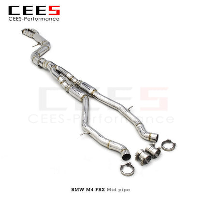 CEES Mid Pipe for BMW M4 F8X 3.0T 2015-2019 Stainless Steel Performance Exhaust Pipe Muffler Car Exhaust System