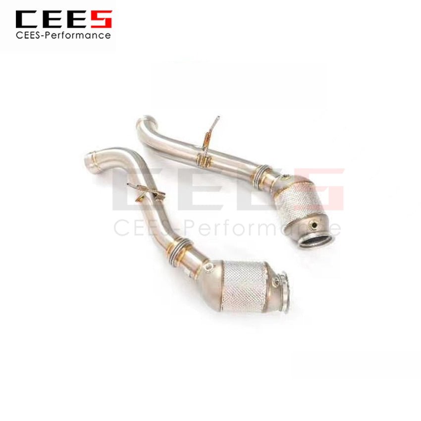 CEES Exhaust System For Mclaren 650S Headers With Catalyst Test Pipe Converter High Flow Catted Downpipe Terminale Scarico Auto