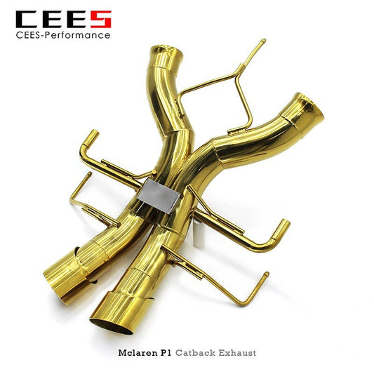 CEES Catback Exhaust for Mclaren P1 3.8 Hybrid 2013- Stainless Steel Performance Exhaust Valve Control Gold-plated ExhaustSystem