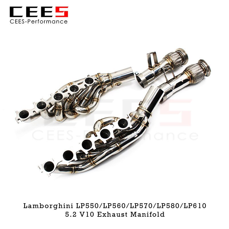 CEES Manifold for Lamborghini Gallardo LP550/LP560/LP570/LP580/LP610 V10 5.2L 2010-2014 Tuning SS304 Header Exhaust System