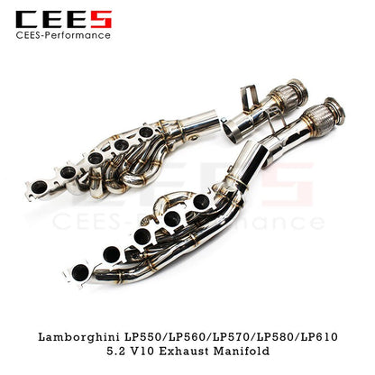 CEES Manifold for Lamborghini Gallardo LP550/LP560/LP570/LP580/LP610 V10 5.2L 2010-2014 Tuning SS304 Header Exhaust System