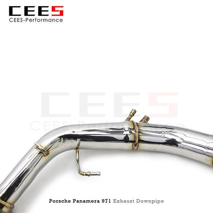 CEES Exhaust Downpipe For Porsche Panamera 971 2.9T 2018+ Downpipe without catalyst 304Stainless Steel Pipe Exhaust System