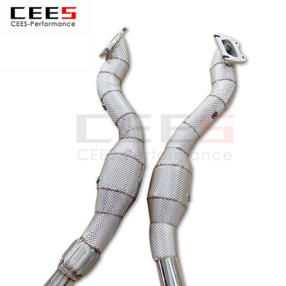 CEES Exhaust System For Dodge Challenger Headers With Catalyst Test Pipe Converter High Flow Catted Exhaust Downpipe Car Parts