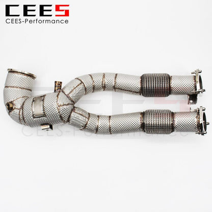 CEES Exhaust System For Audi 2.5T TTRS Upgrade High Flow Catted Downpipe Refit Sport Catalytic Converters Pipe Headers