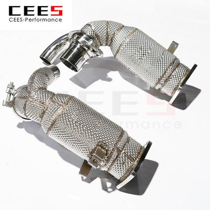 CEES Downpipe for PORSCHE Cayenne 971 2017- Automobile Exhaust System Stainless Steel Exhaust Downpipe High Flow Catted Downpipe